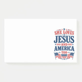 Sie liebt Jesus und Amerika auch Post-it Klebezettel