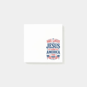 Sie liebt Jesus und Amerika auch Post-it Klebezettel