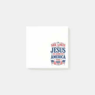Sie liebt Jesus und Amerika auch Post-it Klebezettel