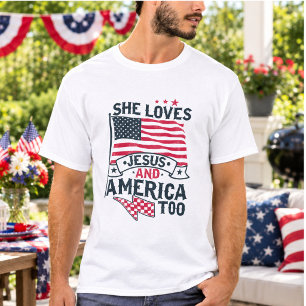 Sie liebt Jesus und Amerika auch T-Shirt