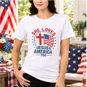Sie liebt Jesus und Amerika auch Tri-Blend Shirt