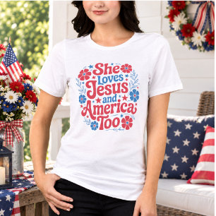 Sie liebt Jesus und Amerika auch Tri-Blend Shirt