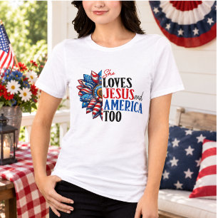 Sie liebt Jesus und Amerika auch Tri-Blend Shirt