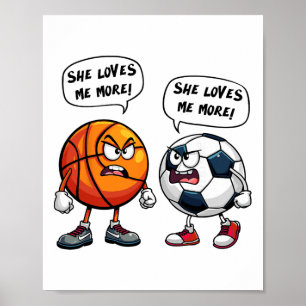 Sie liebt mich mehr Bysketbyll Fußball Für Frauen  Poster