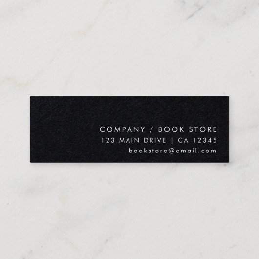 Sie liest Bücher | Modern Black Mini Lesezeichen C Mini Visitenkarte (Rückseite)