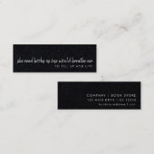 Sie liest Bücher | Modern Black Mini Lesezeichen C Mini Visitenkarte (Vorne/Hinten)