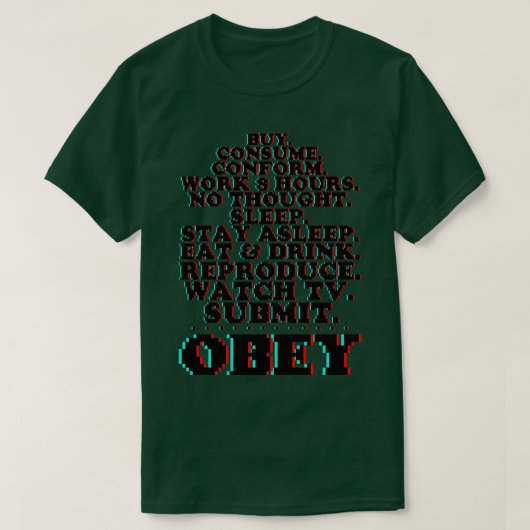 Sie Live-Befehle OBEY 3D Pixel T-Shirt (Design vorne)