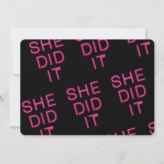 Sie lud Neon Light Graduation Party ein Einladung (Rückseite)