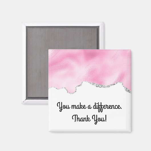 Sie machen einen Unterschied Rosa & Silber Imitate Magnet (Vorderseite/Rückseite)