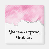 Sie machen einen Unterschied Rosa & Silber Imitate Magnet (Vorne)