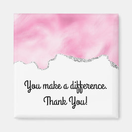 Sie machen einen Unterschied Rosa & Silber Imitate Magnet