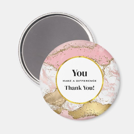Sie machen einen Unterschied Rose Gold rosa Marmor Magnet (Vorderseite/Rückseite)