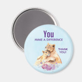 Sie machen einen Unterschied Wasserfarben-Löwe & C Magnet (Vorderseite/Rückseite)