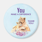 Sie machen einen Unterschied Wasserfarben-Löwe & C Magnet (Vorne)