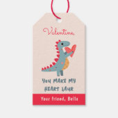 Sie machen mein Herz Saur Dinosaur Pun Valentine Geschenkanhänger (Vorderseite)