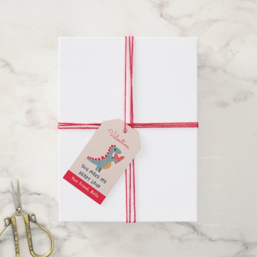 Sie machen mein Herz Saur Dinosaur Pun Valentine Geschenkanhänger (Mit Garn)