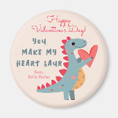 Sie machen mein Herz Saur Dinosaur Pun Valentine Magnet (Vorne)