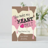 Sie machen meine Herz Melt Klassenzimmer Valentine Einladung (Stehend Vorderseite)