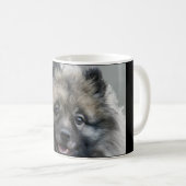"Sie machen mich Lächeln" Keeshond-Kaffee-Tasse Kaffeetasse (VorderseiteRechts)