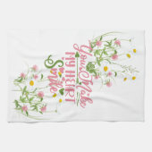 Sie machen mir mein Herz lächeln Zitat rosafarben  Geschirrtuch (Horizontal)