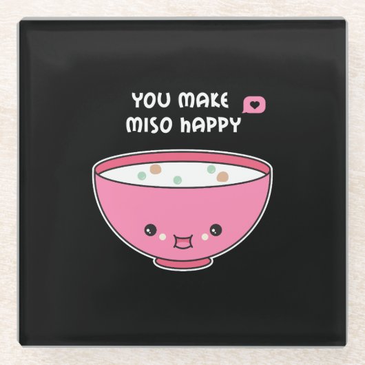Sie machen Miso Happy Niedlich Glasuntersetzer (Vorderseite)