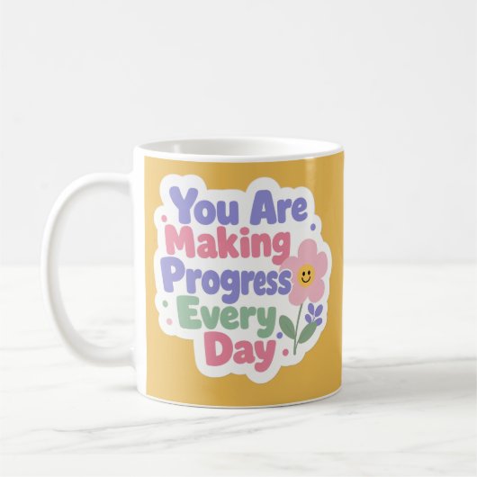 Sie Machen Täglich Fortschritte Kaffeetasse (Links)