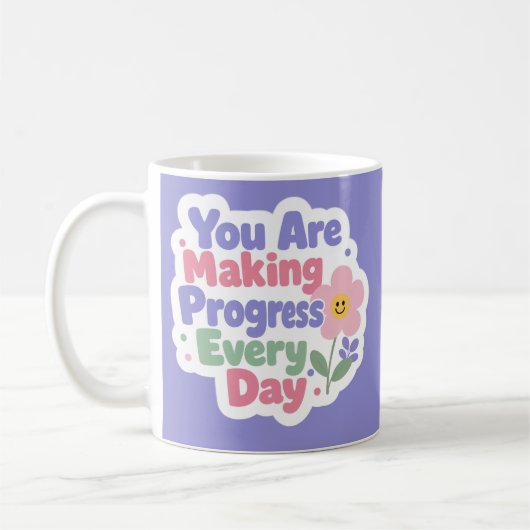 Sie Machen Täglich Fortschritte Kaffeetasse (Links)