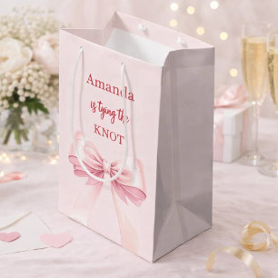 Sie macht den Knoten rosa Schleife Brautparty Mittlere Geschenktüte