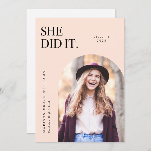 Sie machte die Ankündigung von Arch Abschluss (Vorne/Hinten)