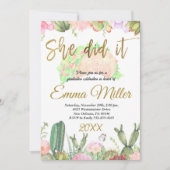 Sie machte eine Graduierungsparty Einladung (Vorderseite)