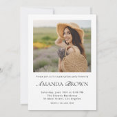 Sie machte es B&W Arch Hybrid Schriftart Moderner Einladung (Rückseite)