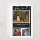 Sie machte es einfach Minimalistischen BW-Abschlus Ankündigung (Vorderseite)