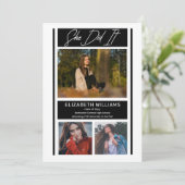 Sie machte es einfach Minimalistischen BW-Abschlus Ankündigung (Stehend Vorderseite)