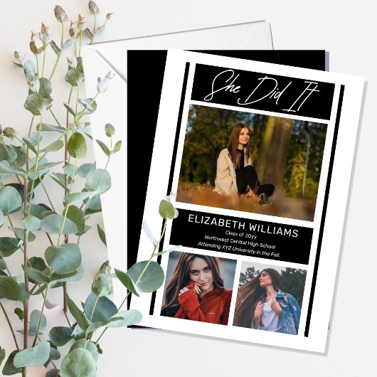 Sie machte es einfach Minimalistischen BW-Abschlus Ankündigung