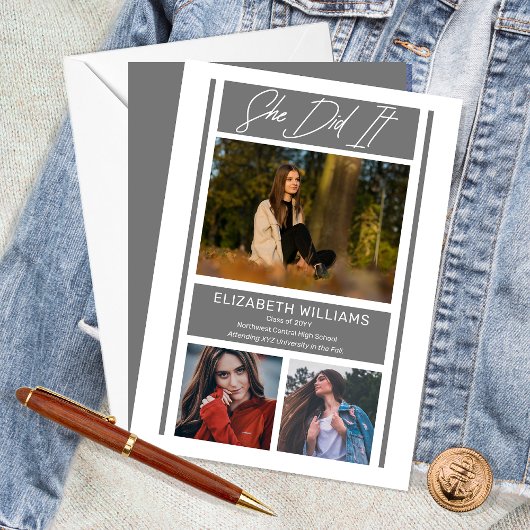 Sie machte es einfach Minimalistischen grauen Absc Ankündigung