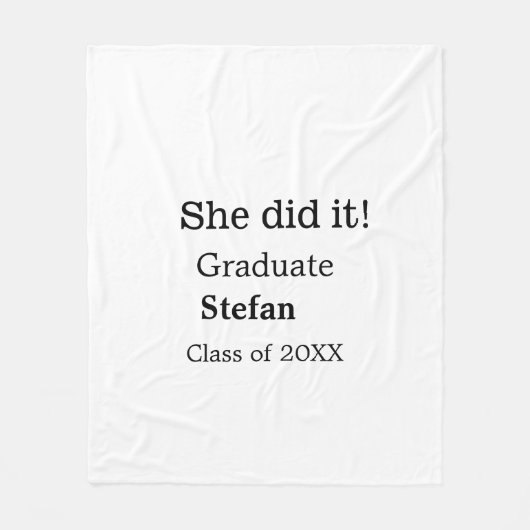 Sie machte es graduiert hinzufügen Namen Klasse vo Fleecedecke (Vorderseite)