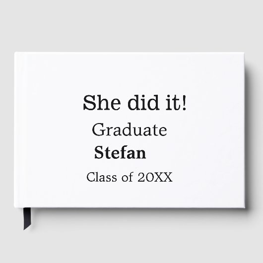 Sie machte es graduiert hinzufügen Namen Klasse vo Gästebuch (Vorderseite)