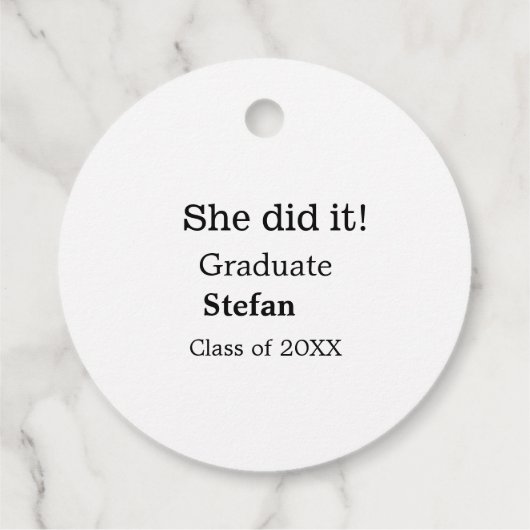 Sie machte es graduiert hinzufügen Namen Klasse vo Geschenkanhänger (Rückseite)