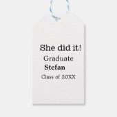 Sie machte es graduiert hinzufügen Namen Klasse vo Geschenkanhänger (Vorderseite)