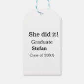 Sie machte es graduiert hinzufügen Namen Klasse vo Geschenkanhänger (Rückseite)