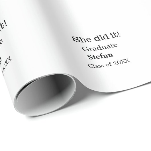Sie machte es graduiert hinzufügen Namen Klasse vo Geschenkpapier (Rolleneckpunkt)
