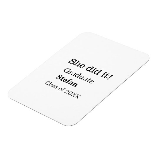 Sie machte es graduiert hinzufügen Namen Klasse vo Magnet (Linke Seite)