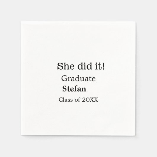 Sie machte es graduiert hinzufügen Namen Klasse vo Serviette (Vorderseite)