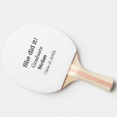 Sie machte es graduiert hinzufügen Namen Klasse vo Tischtennis Schläger (Seitenansicht)