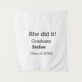 Sie machte es graduiert hinzufügen Namen Klasse vo Wandteppich