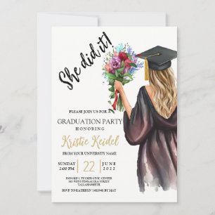 Sie machte es Graduierungsparty Einladung