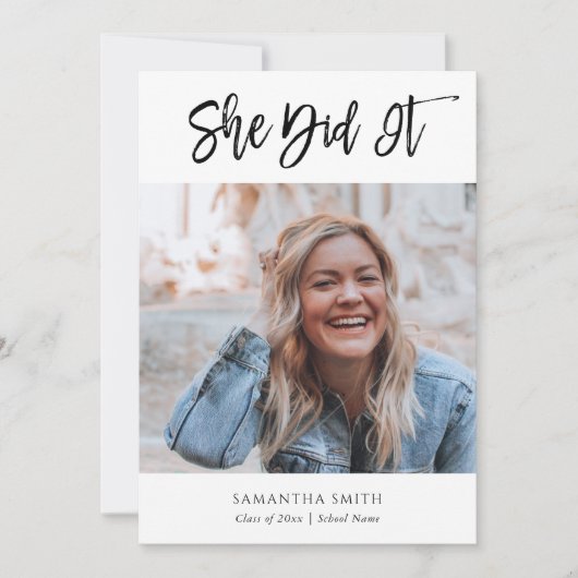 Sie machte es mit dem Abschluss des modernen kalli Ankündigung (Vorderseite)