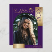 Sie machte es mit dem modernen Arch-Foto Lila Absc Einladung (Vorne/Hinten)