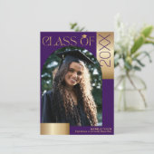 Sie machte es mit dem modernen Arch-Foto Lila Absc Einladung (Stehend Vorderseite)