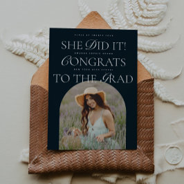 Sie machte es Navy Arch Hybrid Schriftart Moderner Einladung